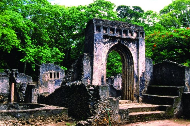 Ruinene av byen Gedi, et av UNESCOs verdensarvsteder