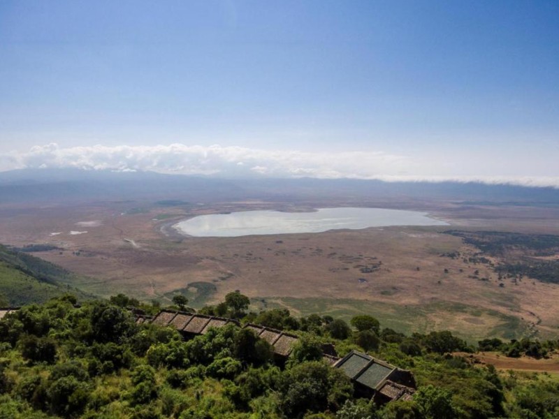 Utsikt over det vakre krateret i Ngorongoro.